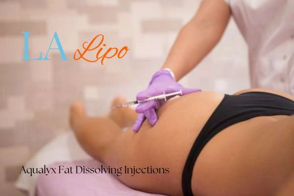 Woman having fat dissolving injections Hounslow Heath on thighs
