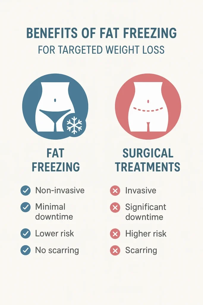 graphic showing the benefits of fat freezing Hounslow Heath