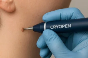 Person receiving skin tag removal Hounslow Heath